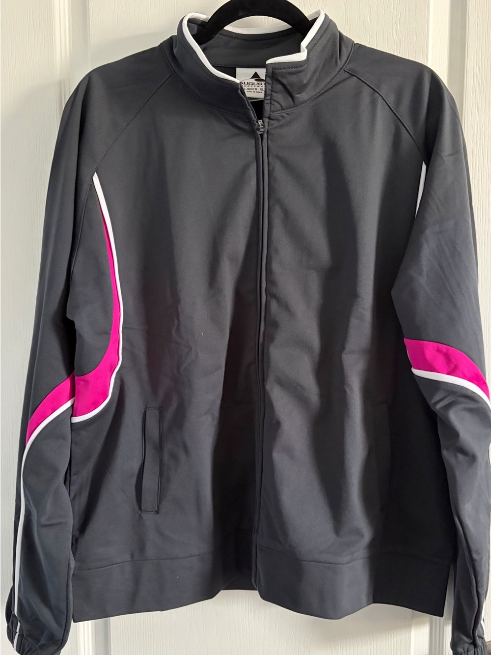 Augusta Sportswear Women's Black Bomber Jacket with Pink Accents